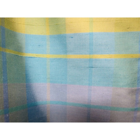 MURELI Sz S Small 100% Silk Aqua Blue Green Plaid Lined Jacket w/ Tags - Picture 5 of 15